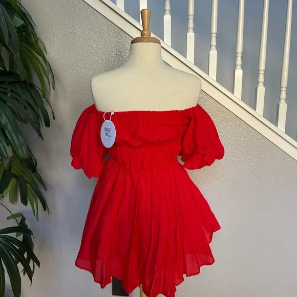 Princess Polly Red Off-Shoulder Mini Dress - Picture 2 of 2